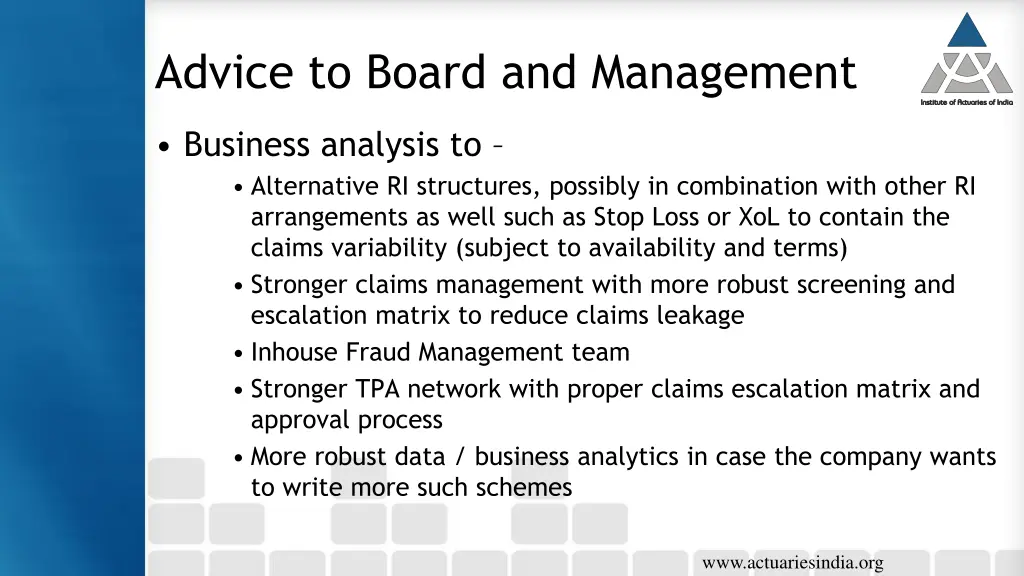 advice to board and management 1