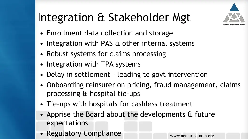 integration stakeholder mgt