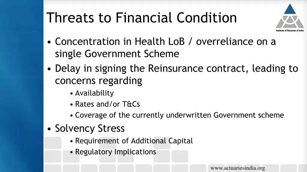 threats to financial condition