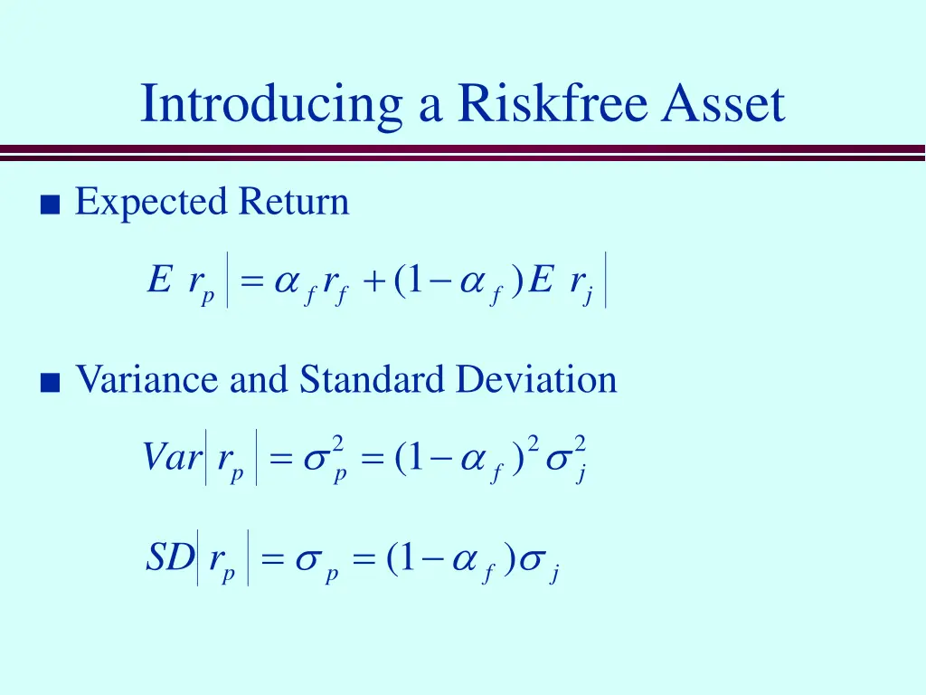 introducing a riskfree asset 1