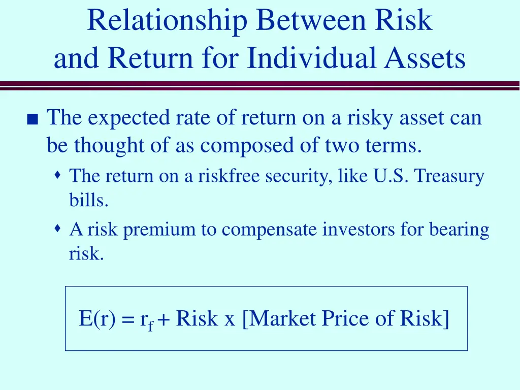 relationship between risk and return