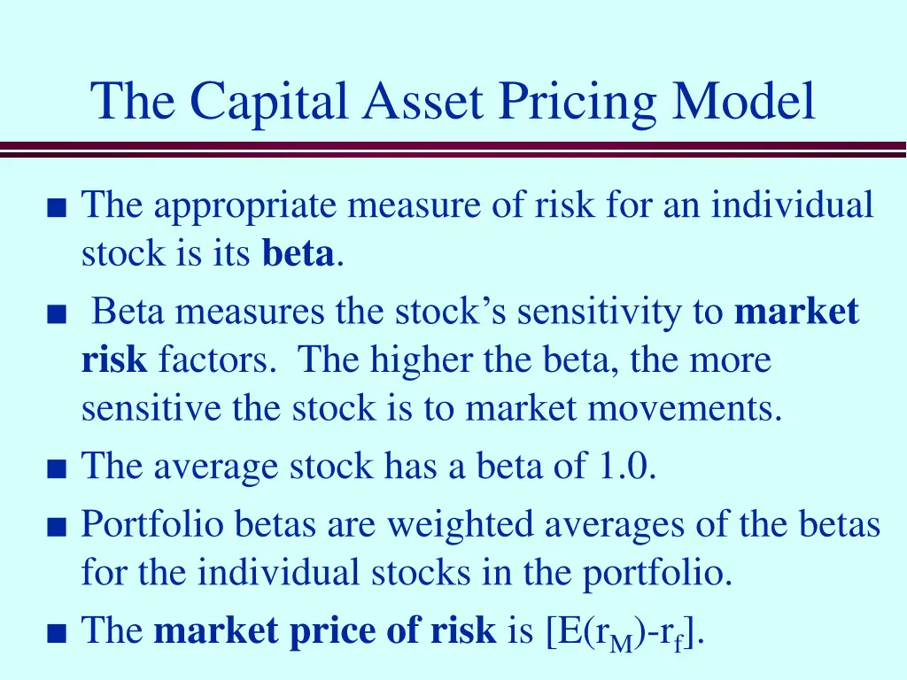 the capital asset pricing model 3