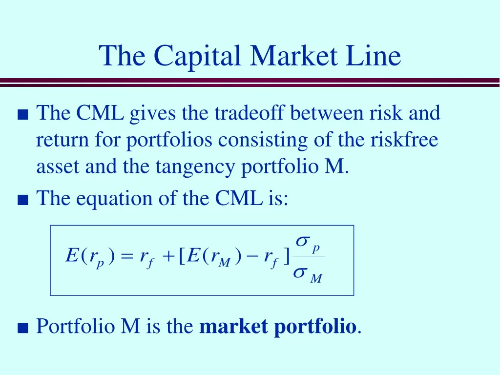 the capital market line 1