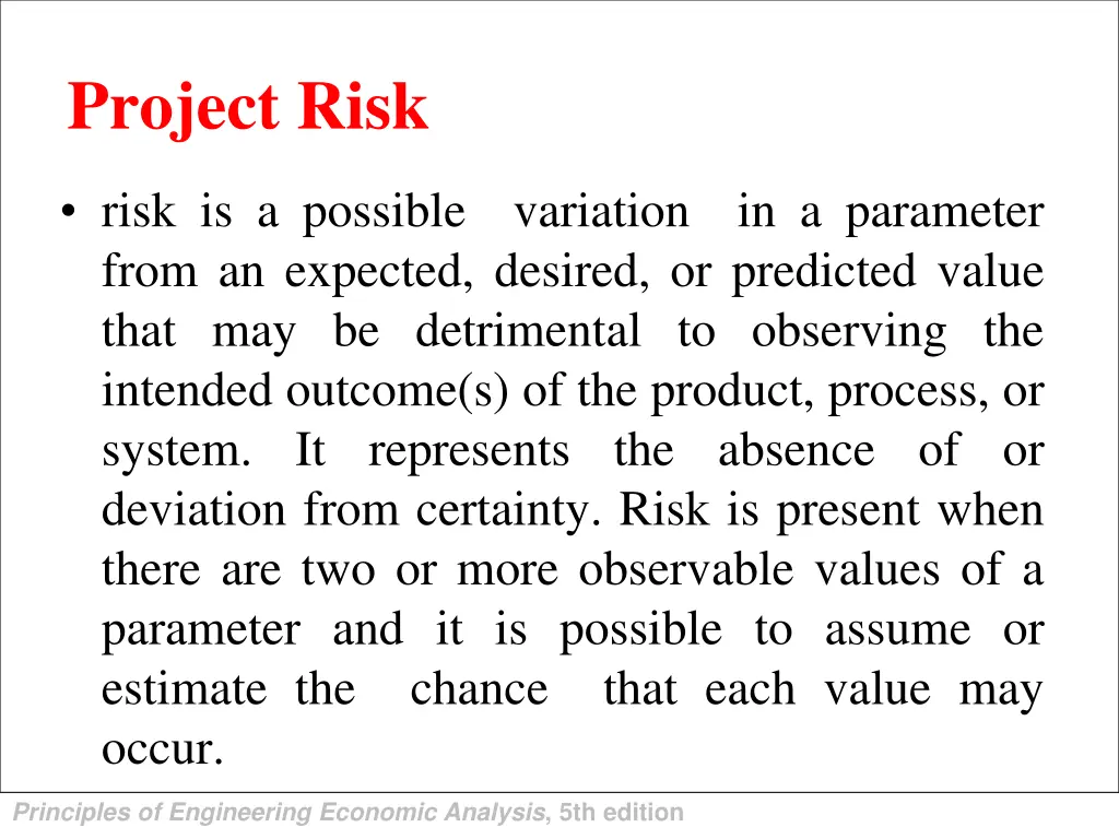 project risk