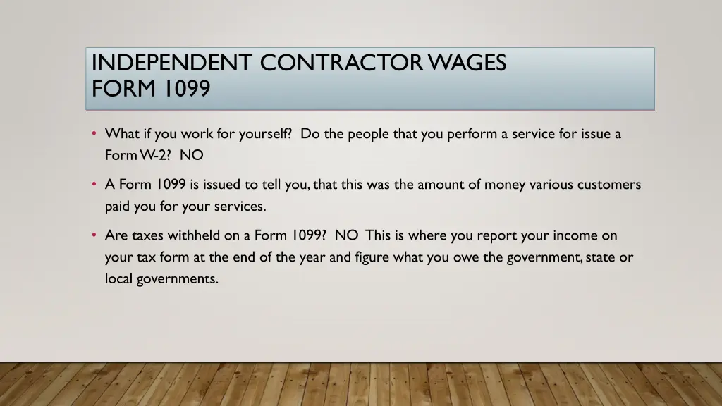 independent contractor wages form 1099