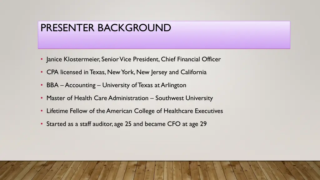 presenter background