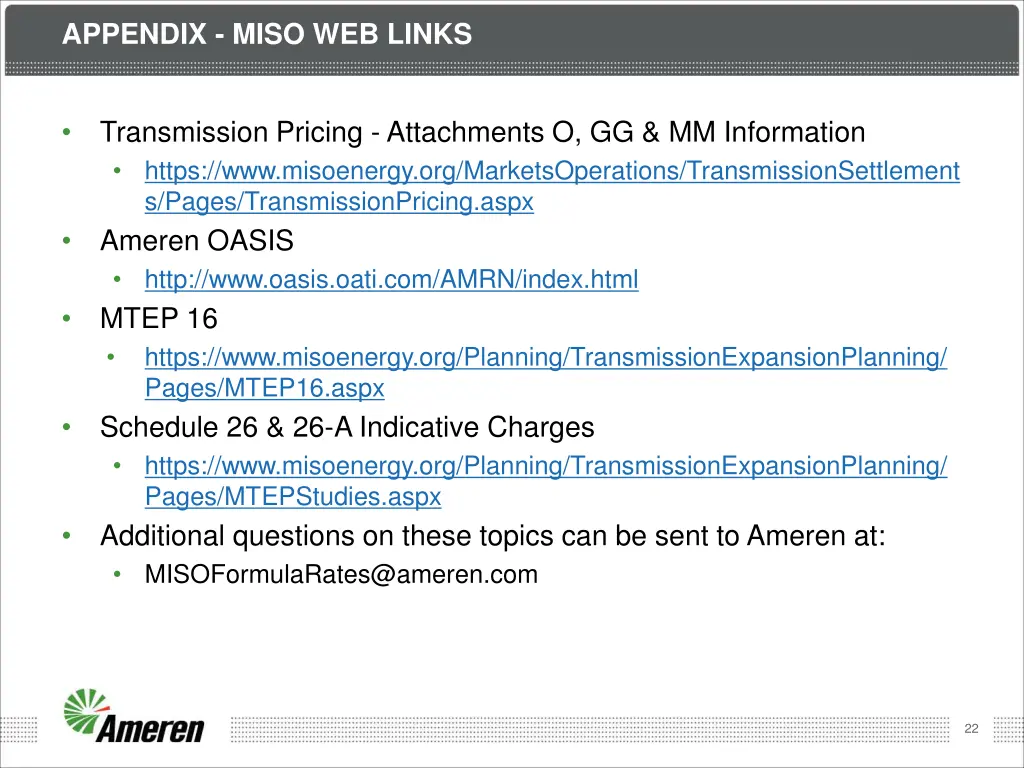 appendix miso web links