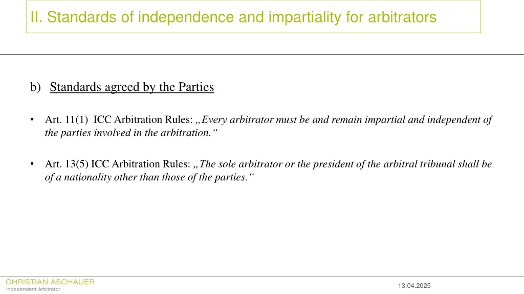 ii standards of independence and impartiality 1
