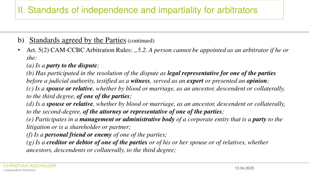 ii standards of independence and impartiality 2