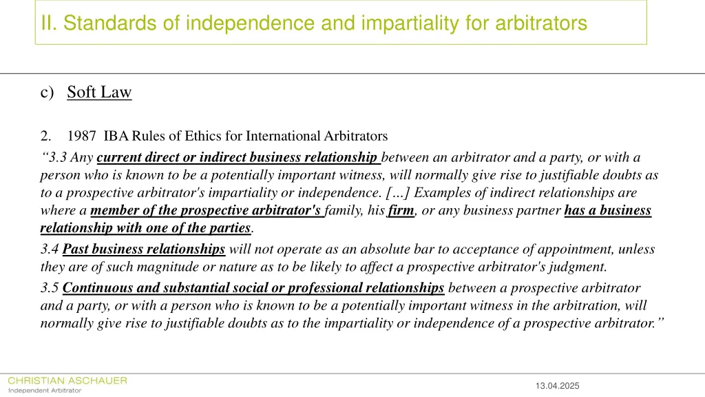 ii standards of independence and impartiality 5