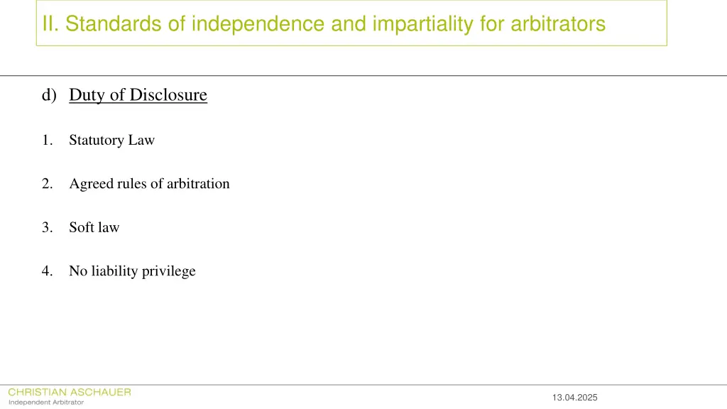 ii standards of independence and impartiality 6