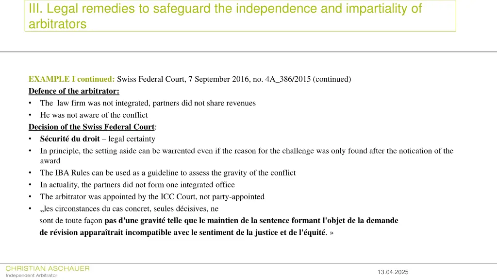 iii legal remedies to safeguard the independence 3