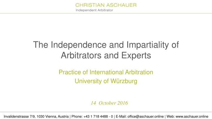 the independence and impartiality of arbitrators