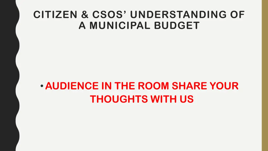 citizen csos understanding of a municipal budget