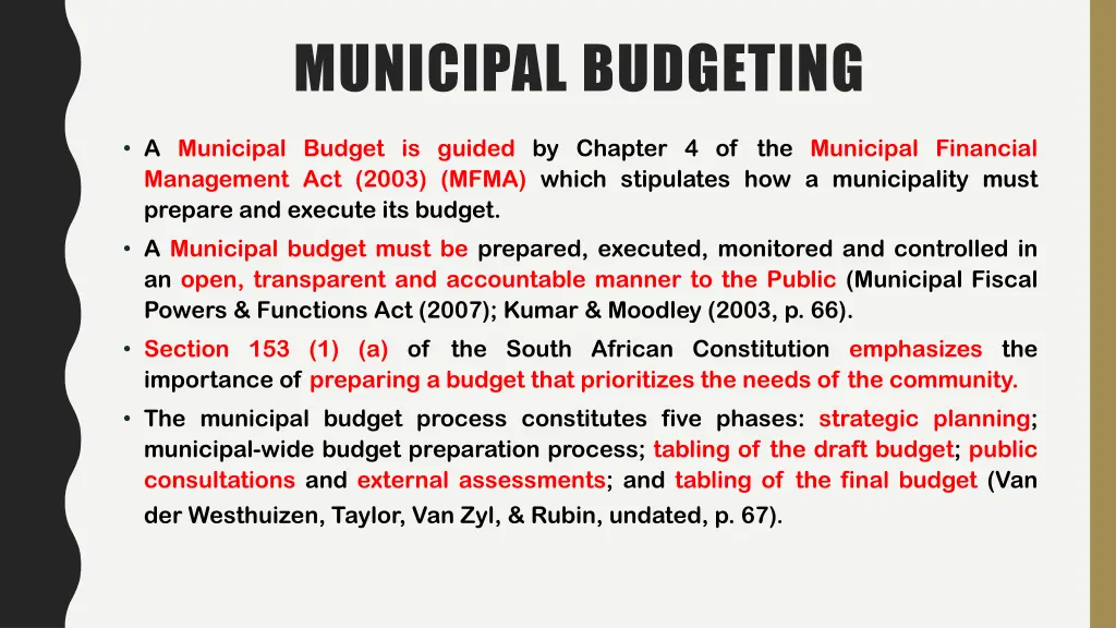 municipal budgeting
