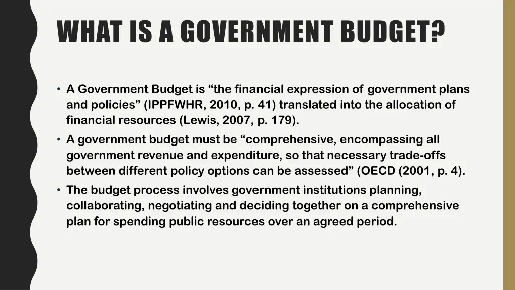 what is a government budget