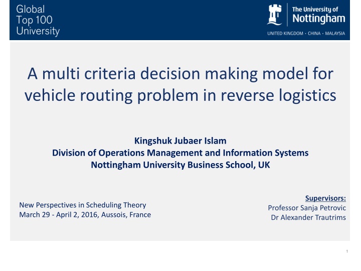 a multi criteria decision making model