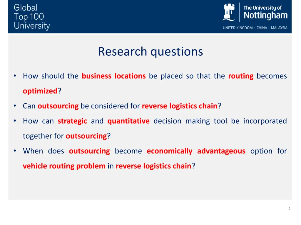 research questions