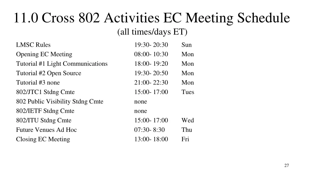 11 0 cross 802 activities ec meeting schedule