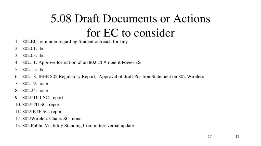 5 08 draft documents or actions