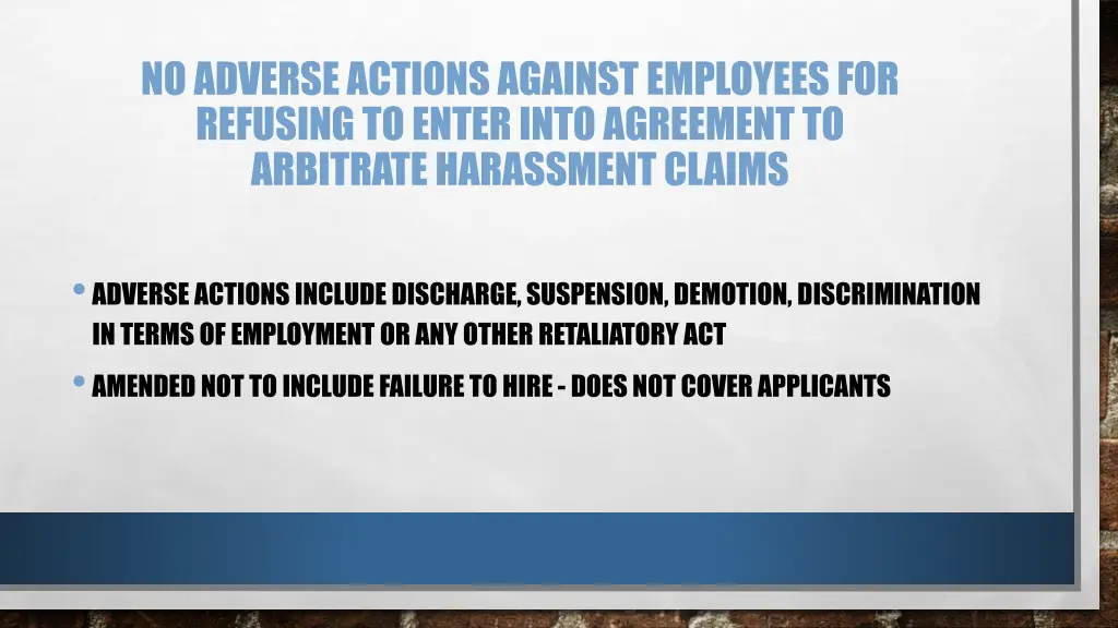 no adverse actions against employees for refusing