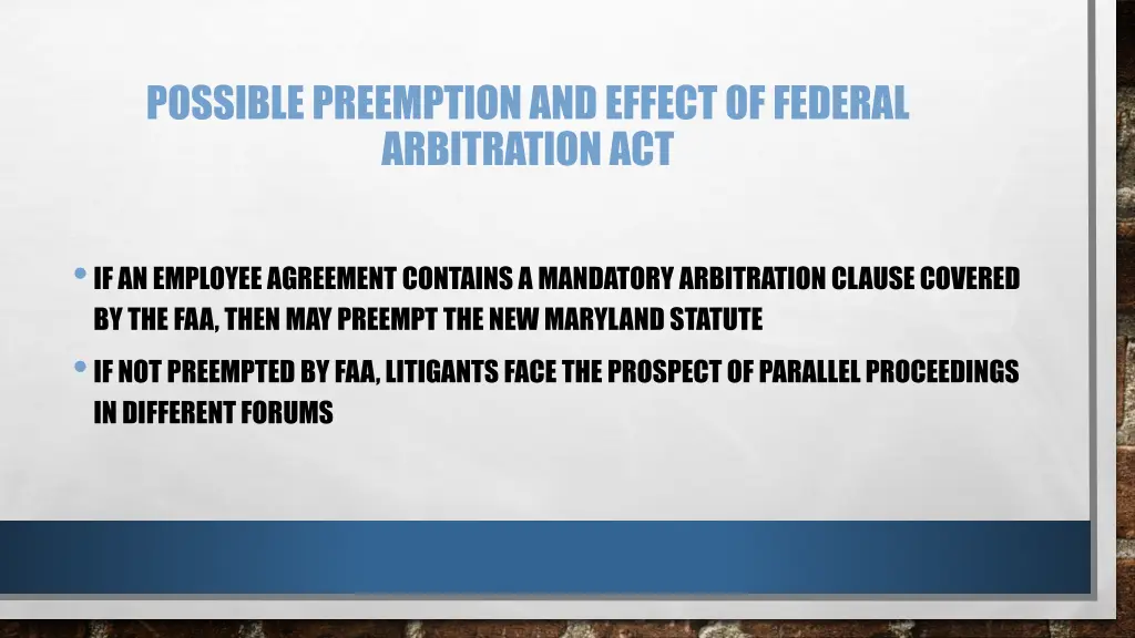 possible preemption and effect of federal