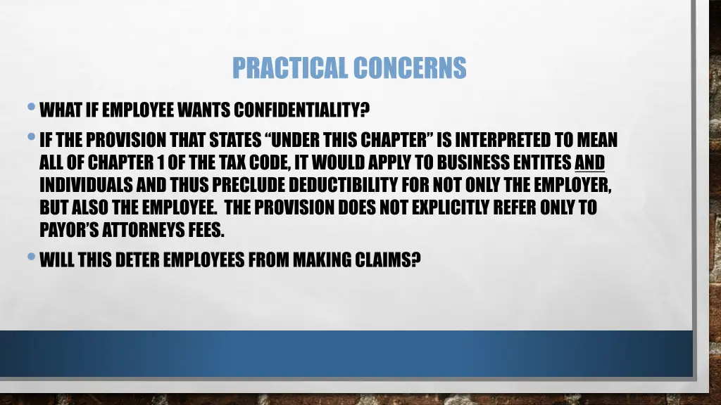 practical concerns 2