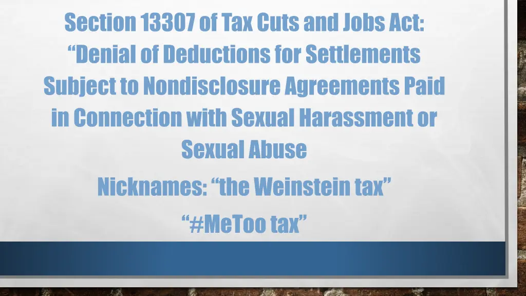 section 13307 of tax cuts and jobs act denial