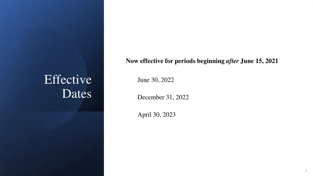 now effective for periods beginning after june