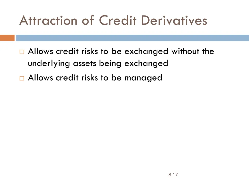 attraction of credit derivatives