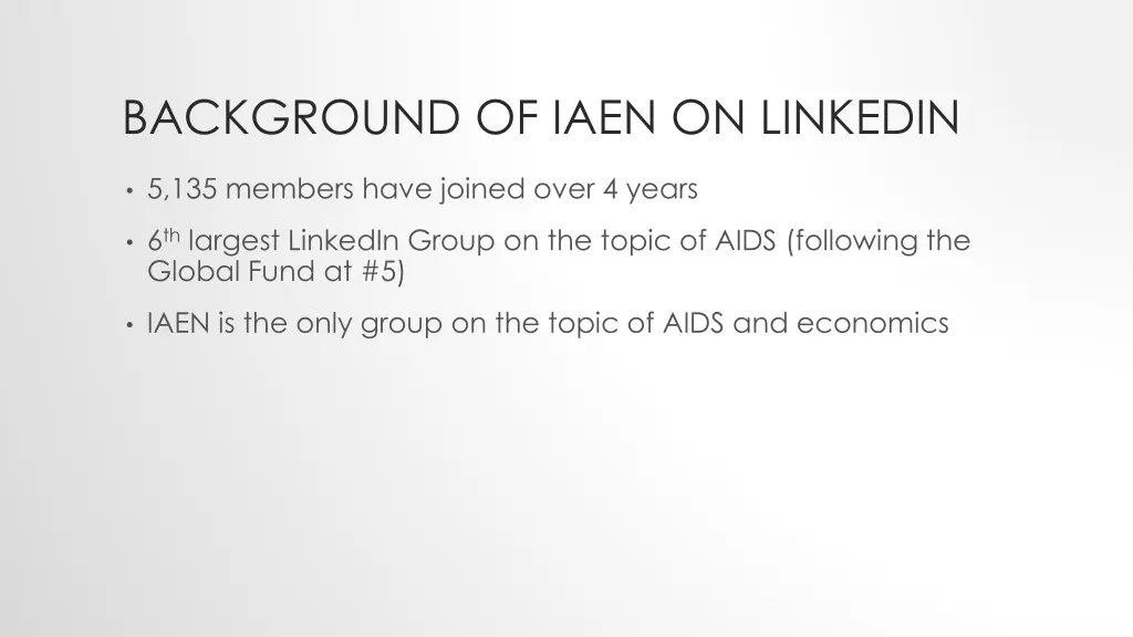 background of iaen on linkedin