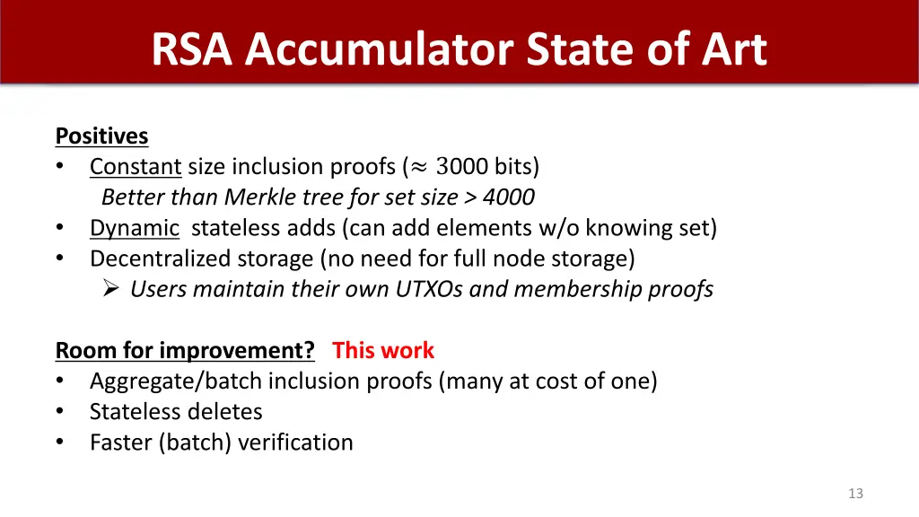 rsa accumulator state of art