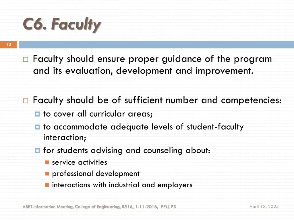 c6 faculty