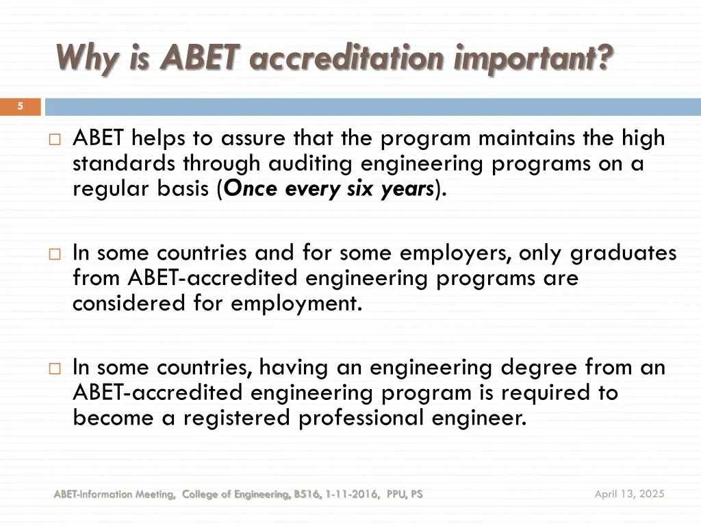 why is abet accreditation important