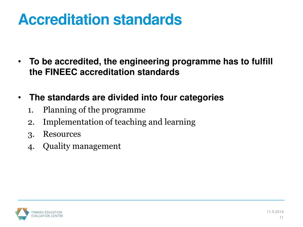 accreditation standards 1