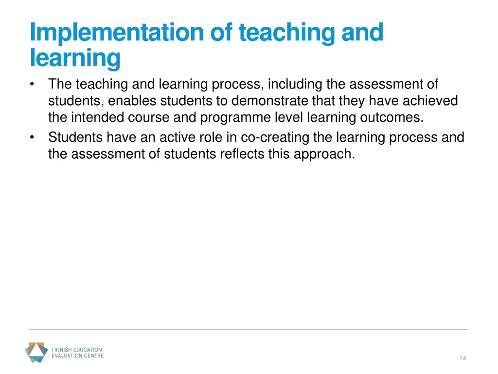 implementation of teaching and learning