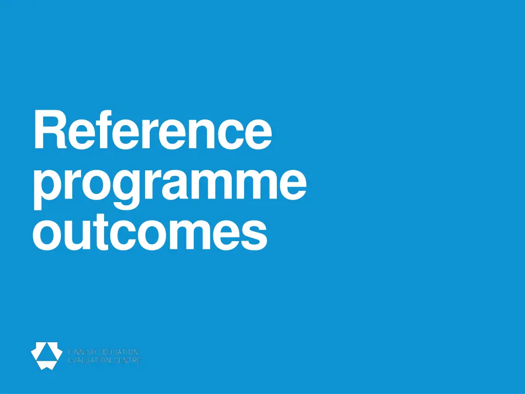 reference programme outcomes