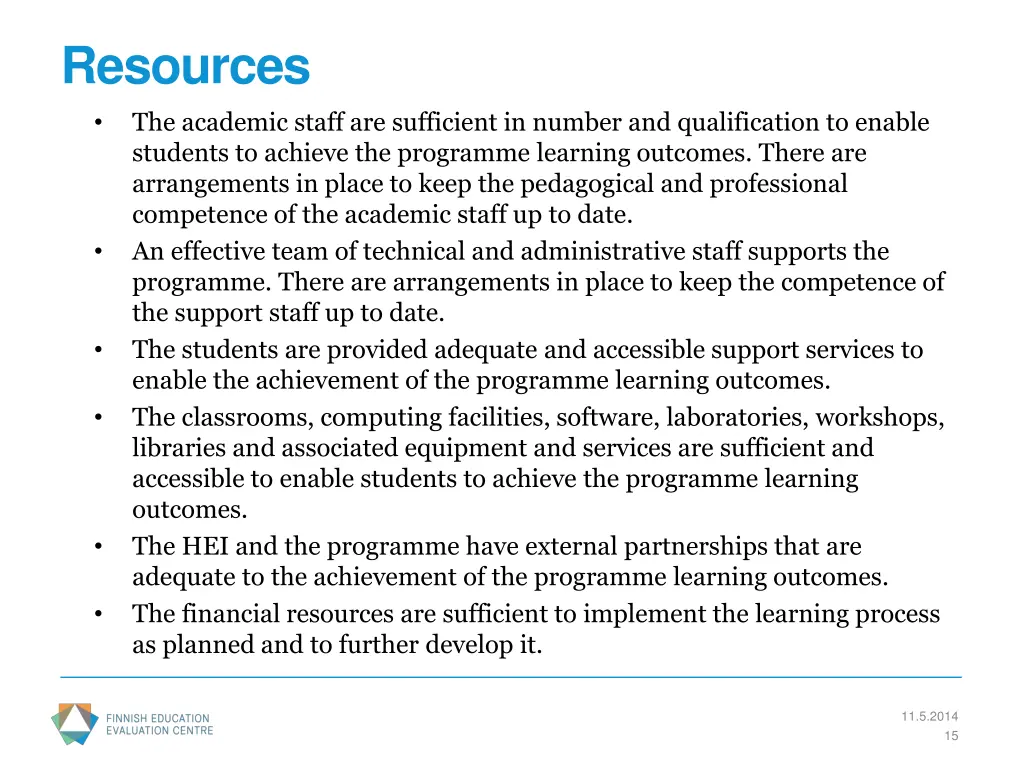 resources the academic staff are sufficient