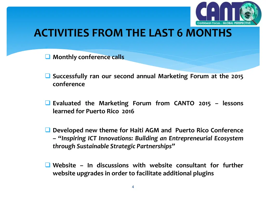 activities from the last 6 months