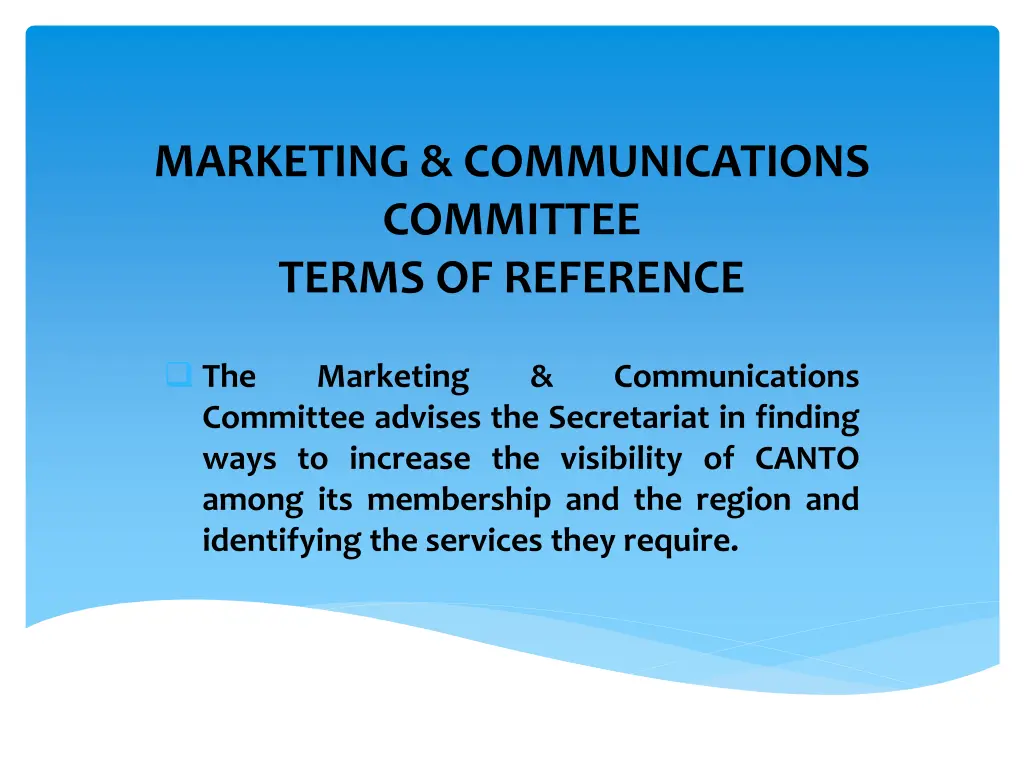 marketing communications committee terms