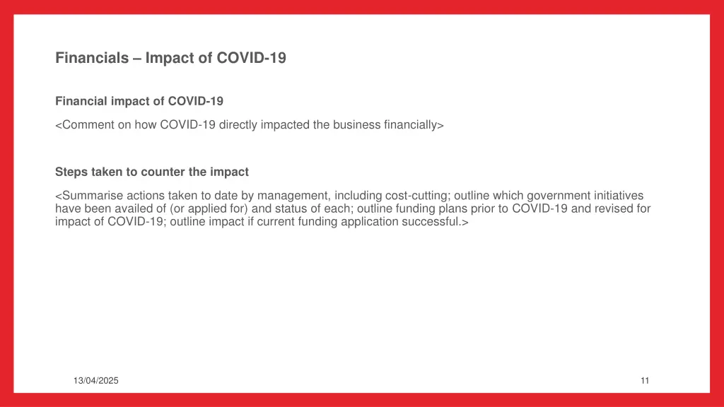 financials impact of covid 19