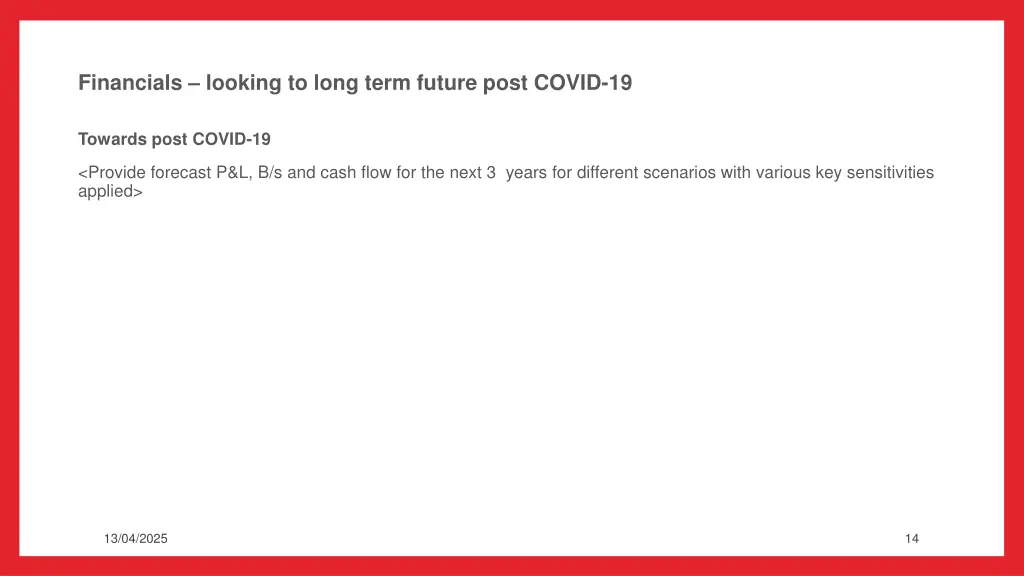financials looking to long term future post covid