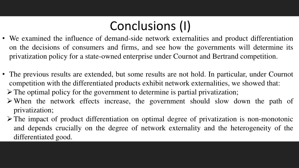conclusions i