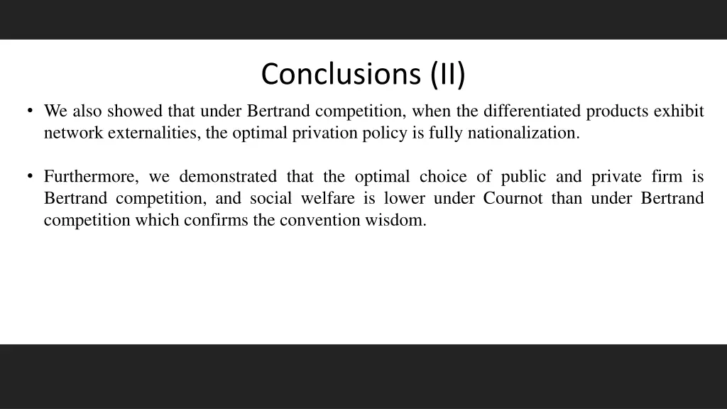conclusions ii