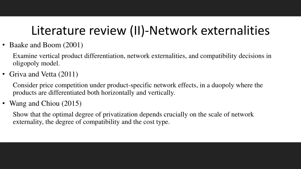 literature review ii network externalities baake