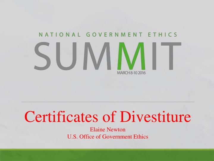 certificates of divestiture elaine newton