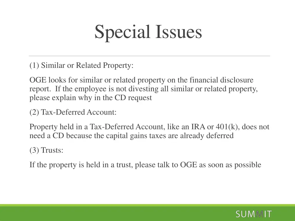 special issues