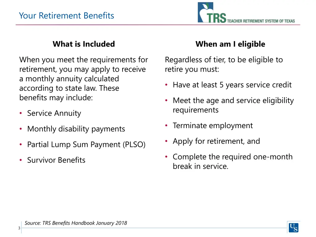 your retirement benefits