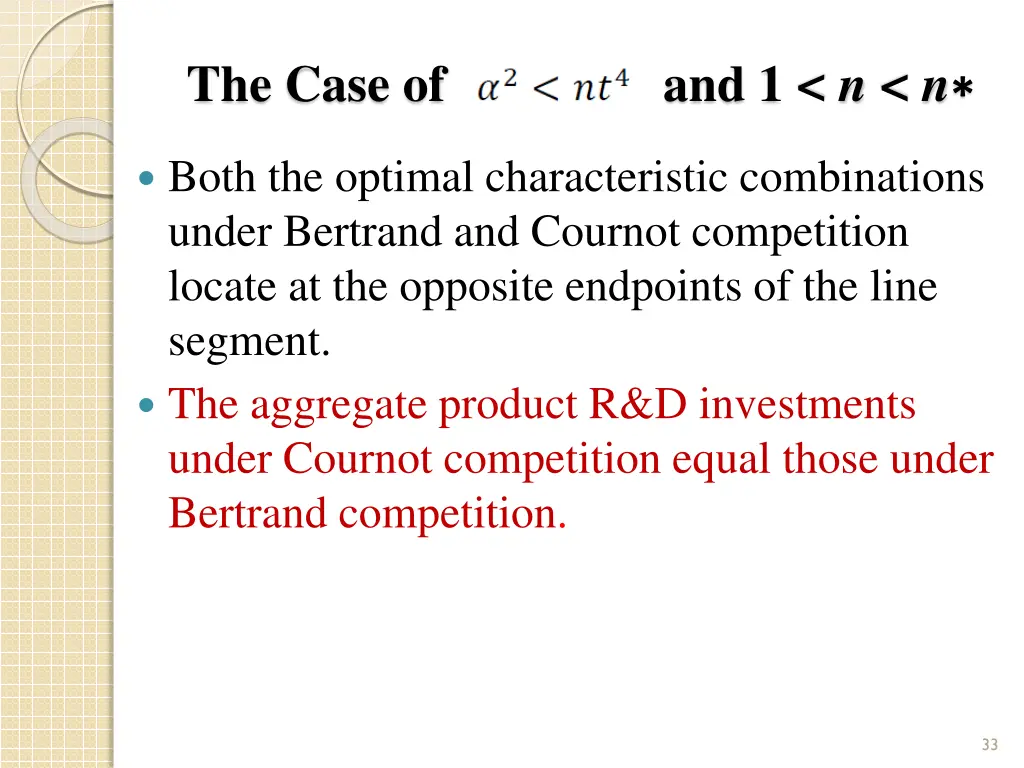 the case of and 1 n n