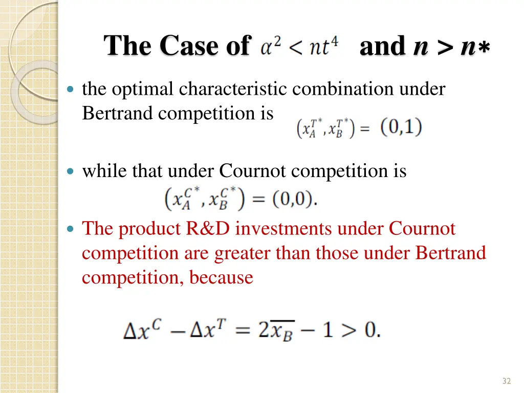 the case of and n n